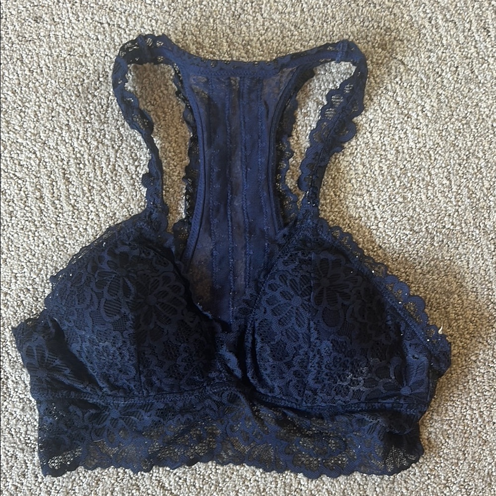 American Eagle Blue Lace Trim Bra